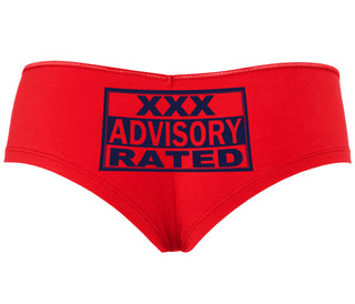 XXX Rated  Advisory Warning - Red Boyshort