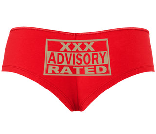 XXX Rated  Advisory Warning - Red Boyshort