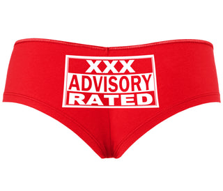 XXX Rated  Advisory Warning - Red Boyshort