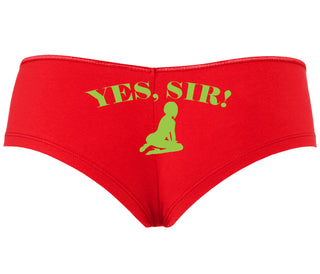 Yes Sir - Submissive Woman - Red Boyshort