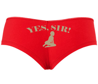 Yes Sir - Submissive Woman - Red Boyshort