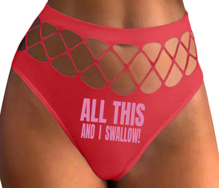 All This And I Swallow - Red Fishnet Thong