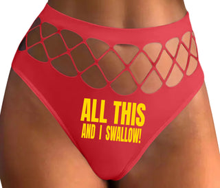 All This And I Swallow - Red Fishnet Thong