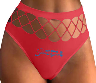 Always Down For Shenanigans - Red Fishnet Thong
