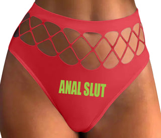 Anal Slut - Red Fishnet Thong