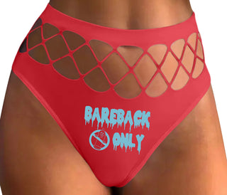 Bareback Only - Red Fishnet Thong