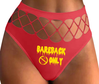 Bareback Only - Red Fishnet Thong