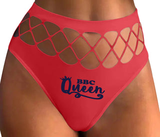 BBC Queen - Red Fishnet Thong