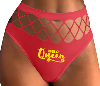 BBC Queen - Red Fishnet Thong