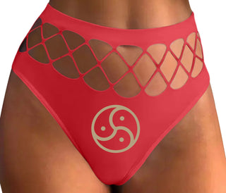BDSM Symbol - Red Fishnet Thong