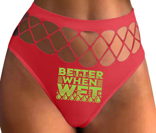 Better When Wet - Red Fishnet Thong