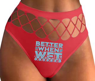 Better When Wet - Red Fishnet Thong