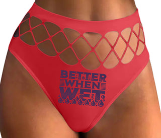 Better When Wet - Red Fishnet Thong