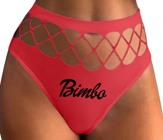 Bimbo - Red Fishnet Thong