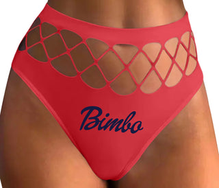 Bimbo - Red Fishnet Thong