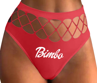 Bimbo - Red Fishnet Thong