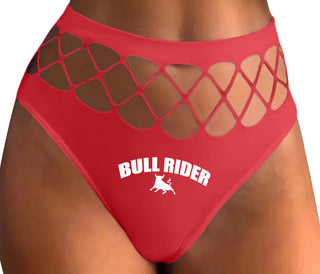 Bull Rider - Size Queen - Hotwife - Red Fishnet Thong