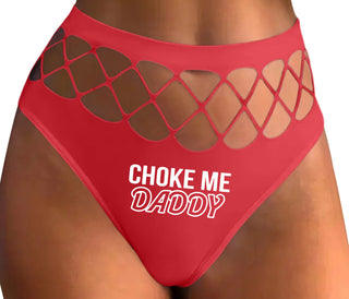 Choke Me Daddy - Red Fishnet Thong
