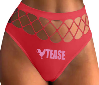 Cock Tease - Rooster - Red Fishnet Thong