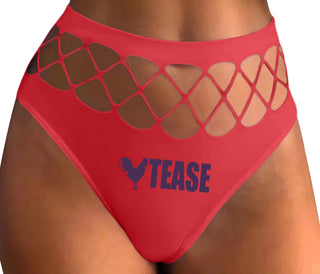 Cock Tease - Rooster - Red Fishnet Thong