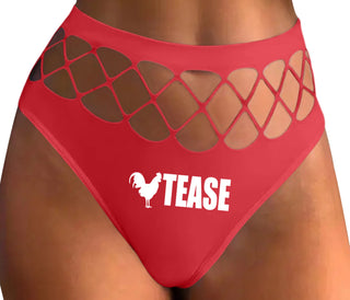 Cock Tease - Rooster - Red Fishnet Thong
