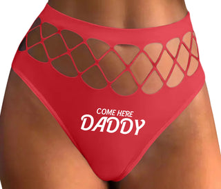 Come Here Daddy - Red Fishnet Thong