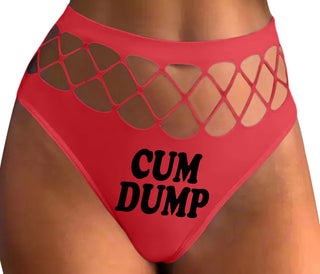 Cum Dump - Bold Design - Red Fishnet Thong