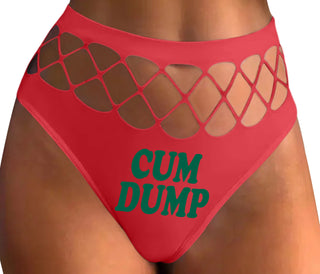 Cum Dump - Bold Design - Red Fishnet Thong