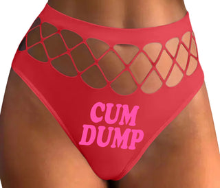 Cum Dump - Bold Design - Red Fishnet Thong
