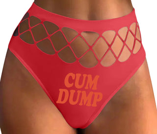 Cum Dump - Bold Design - Red Fishnet Thong