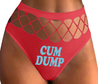 Cum Dump - Bold Design - Red Fishnet Thong