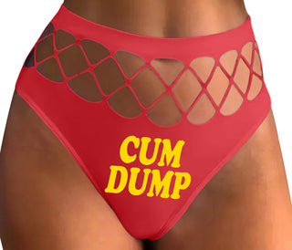 Cum Dump - Bold Design - Red Fishnet Thong