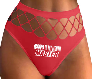 Cum In My Mouth Master - Red Fishnet Thong