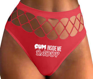 Cum Inside Me Daddy - Red Fishnet Thong