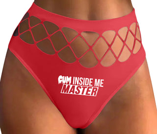 Cum Inside Me Master - Red Fishnet Thong