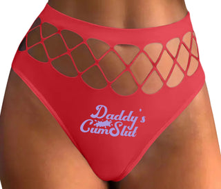 Daddy's Cumslut - Red Fishnet Thong