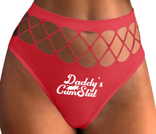 Daddy's Cumslut - Red Fishnet Thong