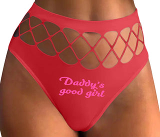 Daddy's Good Girl - Red Fishnet Thong