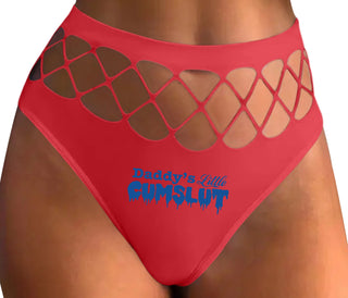 Daddy's Little Cumslut - Red Fishnet Thong