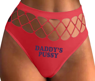 Daddy's Pussy - Red Fishnet Thong