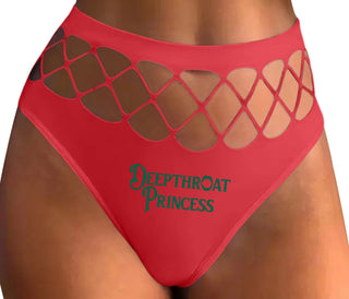Deepthroat Princess - Deep Throat Specialist - Red Fishnet Thong