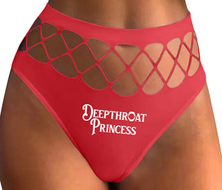 Deepthroat Princess - Deep Throat Specialist - Red Fishnet Thong