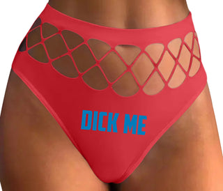 Dick Me - Red Fishnet Thong