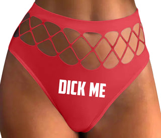 Dick Me - Red Fishnet Thong