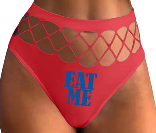 Eat Me - Red Fishnet Thong