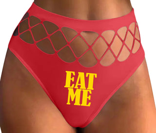 Eat Me - Red Fishnet Thong