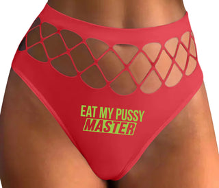 Eat My Pussy Master - Red Fishnet Thong