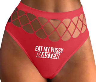 Eat My Pussy Master - Red Fishnet Thong