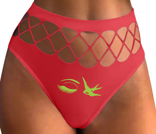 I Swallow - Eye Bird - Red Fishnet Thong