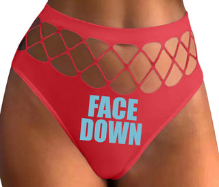 Face Down - Red Fishnet Thong